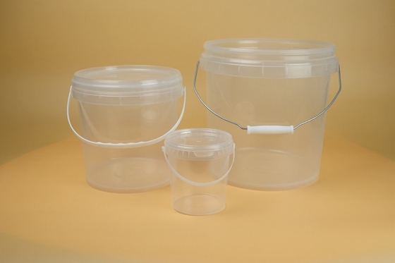 Προσαρμόσιμο διαφανές πλαστικό κουβά με ανθεκτικό σχεδιασμό για τρόφιμα, σάλτσα, μπισκότα, παγωτό