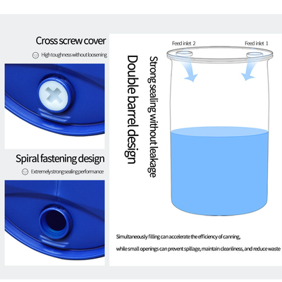 HDPE 200L μπλε πλαστικό τύμπανο βαρελιών για τη χημική αποθήκευση