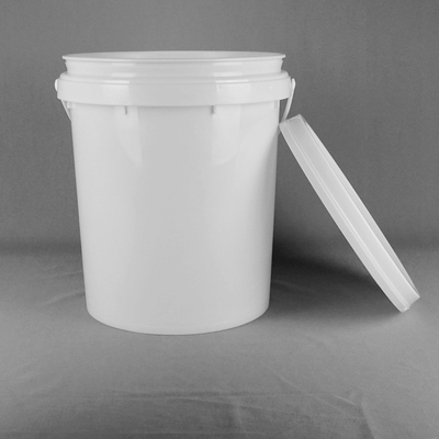 20L Snap On Lid Stackable Plastic Bucket 15,5 ύψος 11,5 διάμετρος Προσαρμόσιμο λευκό σχέδιο