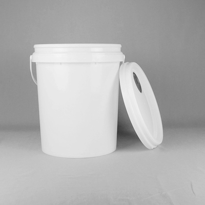 Χρώμα που συσκευάζει το Stackable άσπρο 20 Ltr πλαστικό κάδο με τη λαβή μετάλλων
