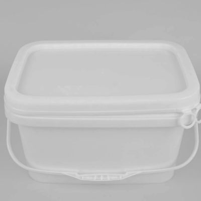 5L άσπρος τετραγωνικός κάδος πολυπροπυλενίου κάδων βαθμού τροφίμων με το καπάκι