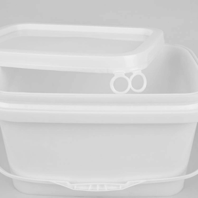 5L άσπροι τετραγωνικοί πλαστικοί κάδοι κάδων αποθήκευσης εργαλείων PP ορθογώνιοι